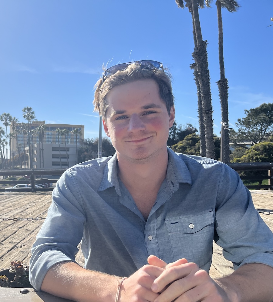 Grant Rienstra on a pier